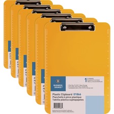 Business BSN 01866BD Flat Clip Plastic Clipboard - 9 X 12 - Low-profil