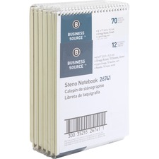 Business BSN 26741PK Wirebound Steno Notebook - 70 Sheets - Wire Bound