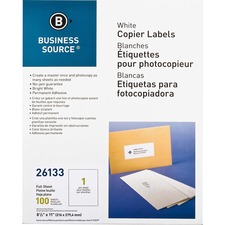 Business BSN 26133 8-12x11 Copier Labels - 8 12 X 11 Length - Rectangl