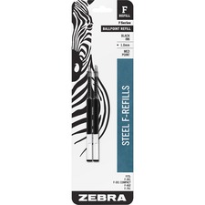 Zebra ZEB 85412 Pen F-series Pen Refills - Medium Point - Black Ink - 