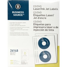 Business BSN 26148 Laserinkjet Cddvd Labels - 4 58 Diameter - Permanen