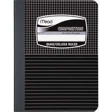 Acco MEA 09000 Mead Black Cover Graph Composition Book - 100 Sheets - 