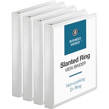 Business BSN 28440BD Basic D-ring White View Binders - 1 Binder Capaci