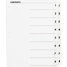 Business BSN 05853 Table Of Content Quick Index Dividers - Printed Tab