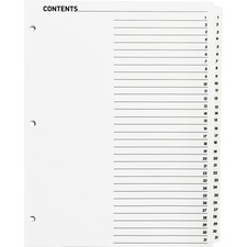 Business BSN 05859 Table Of Content Quick Index Dividers - Printed Tab