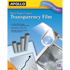 Acco APO PP100C Apollo Transparency Film - Black, White - 100  Box