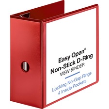 Business BSN 26984 Red D-ring Binder - 5 Binder Capacity - Letter - 8 