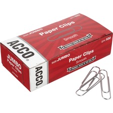 Acco ACC 72580 Acco Economy Jumbo Smooth Paper Clips - Jumbo - No. 1 -