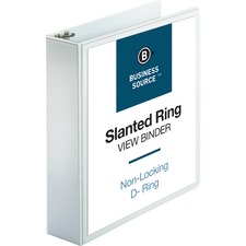 Business BSN 28442 Basic D-ring White View Binders - 2 Binder Capacity