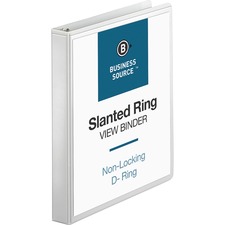 Business BSN 28440 Basic D-ring White View Binders - 1 Binder Capacity