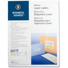 Business BSN 26117 Bright White Premium-quality Shipping Labels - 2 X 