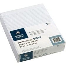 Business BSN 50552 Glued Top Ruled Memo Pads - Letter - 50 Sheets - Gl