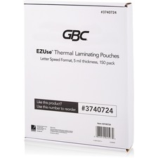 Acco GBC 3740724 Gbc Ezuse Thermal Laminating Pouches - Sheet Size Sup