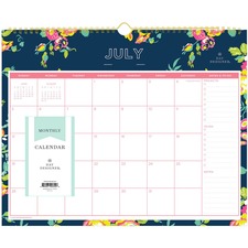 Blue BLS 107934 Day Designer Navy Floral Academic Year Wall Calendar -