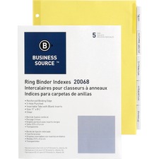 Business BSN 20068 Buff Stock Ring Binder Indexes - 5 X Divider(s) - B