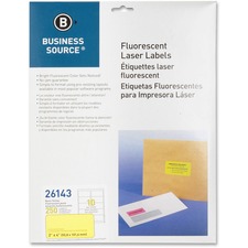 Business BSN 26143 2 Fluorescent Color Laser Labels - 2 X 4 Length - P