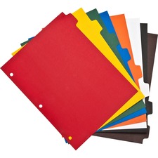 Business BSN 01810 Plain Tab Color Polyethylene Index Dividers - Blank