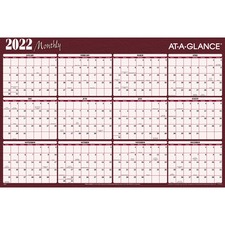 Acco AAG A152 At-a-glance Erasablereversible Horizontal Yearly Wall Pl