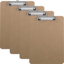 Business BSN 16508BX Flat Clip Hardboard Clipboard - Brown - 6  Box