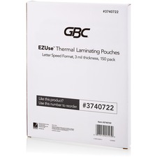 Acco GBC 3740722 Gbc Fusion Ezuse Laminating Pouches - Sheet Size Supp