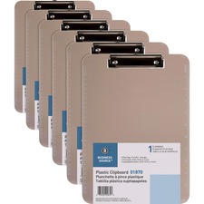 Business BSN 01870BD Flat Clip Plastic Clipboard - 9 X 12 - Low-profil