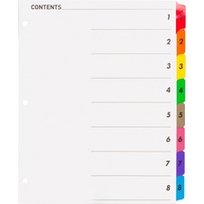 Business BSN 21901 Table Of Content Quick Index Dividers - Printed Tab