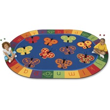 Carpets CPT 3503 123 Abc Butterfly Fun Oval Rug - 65 Length X 46 Width