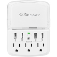 Compucessory CCS 25667 Wall Charger Surge Protector - 4 X Usb - 540 J