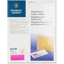 Business BSN 26138 1 Fluorescent Laser Labels - 1 X 2 58 Length - Perm