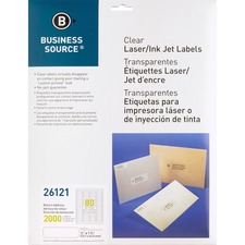 Business BSN 26121 Clear Return Address Laser Labels - 12 Height X 1 3