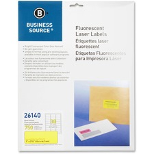 Business BSN 26140 1 Fluorescent Laser Labels - 1 X 2 58 Length - Perm