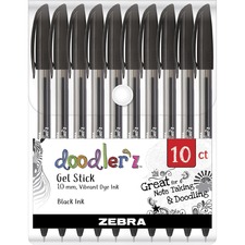 Zebra ZEB 41910 Pen Doodler'z Gel Stick Pens - 1 Mm Pen Point Size - B