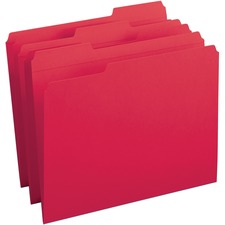 Business BSN 03171 Reinforced Tab Colored File Folders - Red - 100  Bo