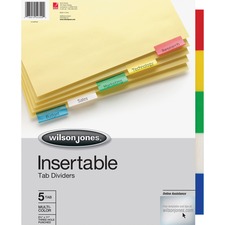 Acco WLJ 54309 Wilson Jones Insertable Tab Dividers - 5 X Divider(s) -