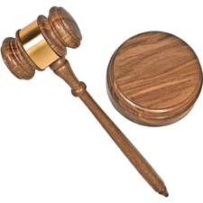 Advantus AVT 60001 Advantus Brass Engraved Gavel Set - Brass