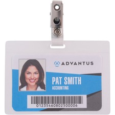 Advantus AVT 97101 Advantus Strap Clip Self-laminating Badge Holders -