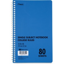 Acco MEA 06544 Mead Single Subject College-ruled Notebook - 80 Sheets 