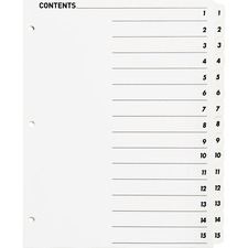 Business BSN 05857 Table Of Content Quick Index Dividers - Printed Tab