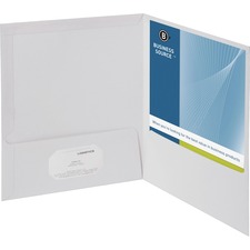 Business BSN 44424 Letter Pocket Folder - 8 12 X 11 - 100 Sheet Capaci