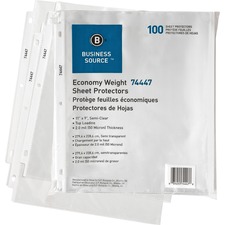 Business BSN 74447 Economy Weight Sheet Protectors - 11 Height X 9 Wid