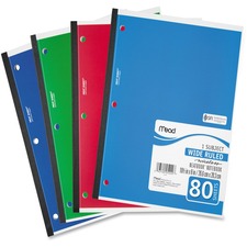 Acco MEA 05222 Mead 05222 1-subject Wireless Notebook - 80 Sheets - Ru