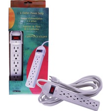 Compucessory CCS 55157 6-outlet Power Strips - 6 - 15 Ft Cord - 104 J 