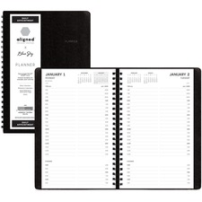 Blue BLS 123853 Aligned Daily Appointment Planner - Daily - 1 Year - J