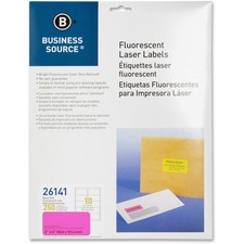 Business BSN 26141 2 Fluorescent Color Laser Labels - 2 X 4 Length - P