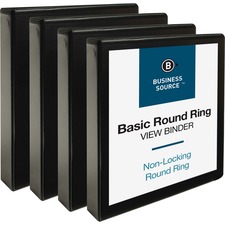 Business BSN 09954BD Round Ring View Binder - 1 12 Binder Capacity - L