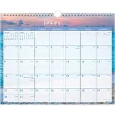 Acco AAG DMWTE828 At-a-glance Tropical Escape Monthly Wall Calendar - 