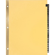 Business BSN 01181 A-z Black Leather Tab Index Dividers - 26 Printed T