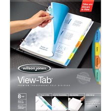 Acco WLJ 55567 Wilson Jones View-tab 8-tab Transparent Dividers - 8 Pr