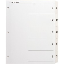 Business BSN 05852 Table Of Content Quick Index Dividers - Printed Tab