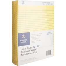 Business BSN 63105 Micro-perforated Legal Ruled Pads - 50 Sheets - 0.3